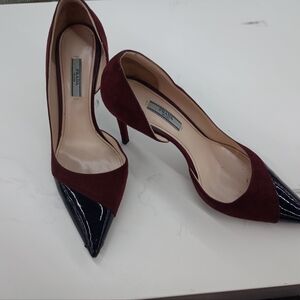 PRADA Women's Suede& patent Leather Pointed-Toe Pumps Size 40 US 9
